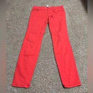 Life In Progress Women Size 28 Coral Pink Straight Jeans Pants Forever 21 Casual